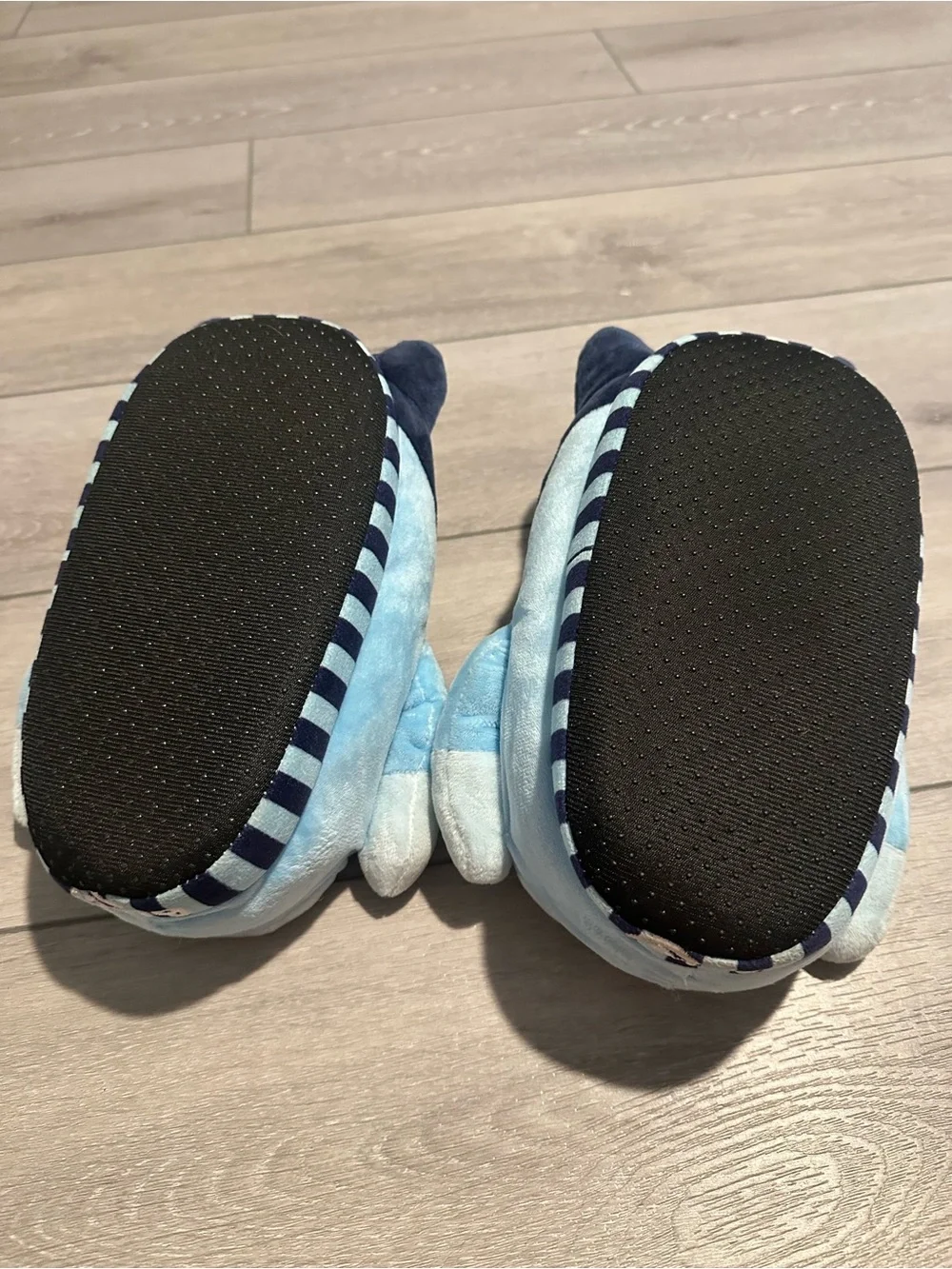 Plush Blue Puppy Kids Slippers with Yellow Snout